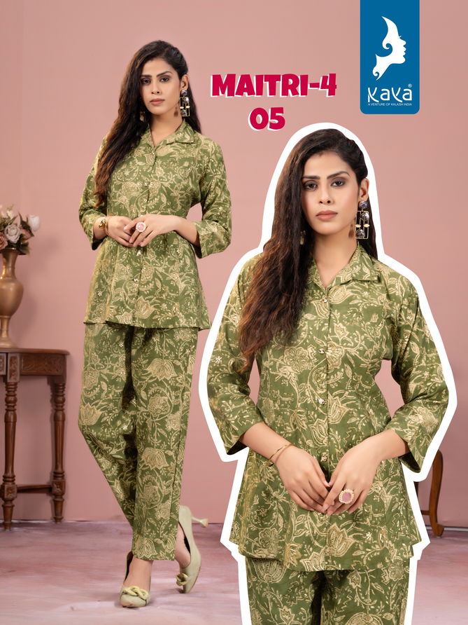 Maitri Vol 4 By Kaya Printed Western Cord Set Top With Bottom Wholesale Online
